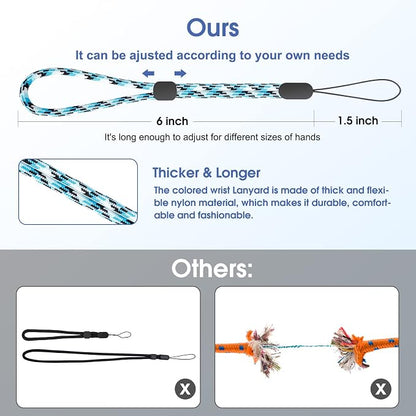 FrgKbTm Hand Wrist Strap Lanyard, Adjustable Nylon Colorful for Mobile Phone, Camara, USB Flash Drive, ID Name Tag Badge