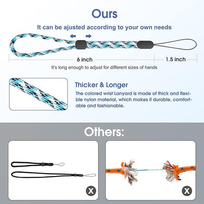 FrgKbTm Hand Wrist Strap Lanyard, Adjustable Nylon Colorful for Mobile Phone, Camara, USB Flash Drive, ID Name Tag Badge