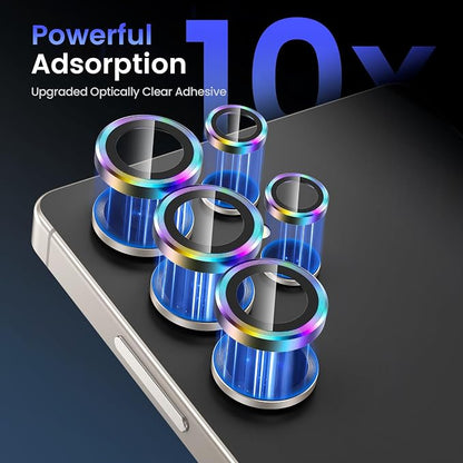 Tensea (3+2PCS Compatible with Samsung Galaxy S25 Ultra Camera Lens Protector, 9H Tempered Glass Camera Cover Screen Protector Metal Individual Ring [Installation Tray][Case Friendly]