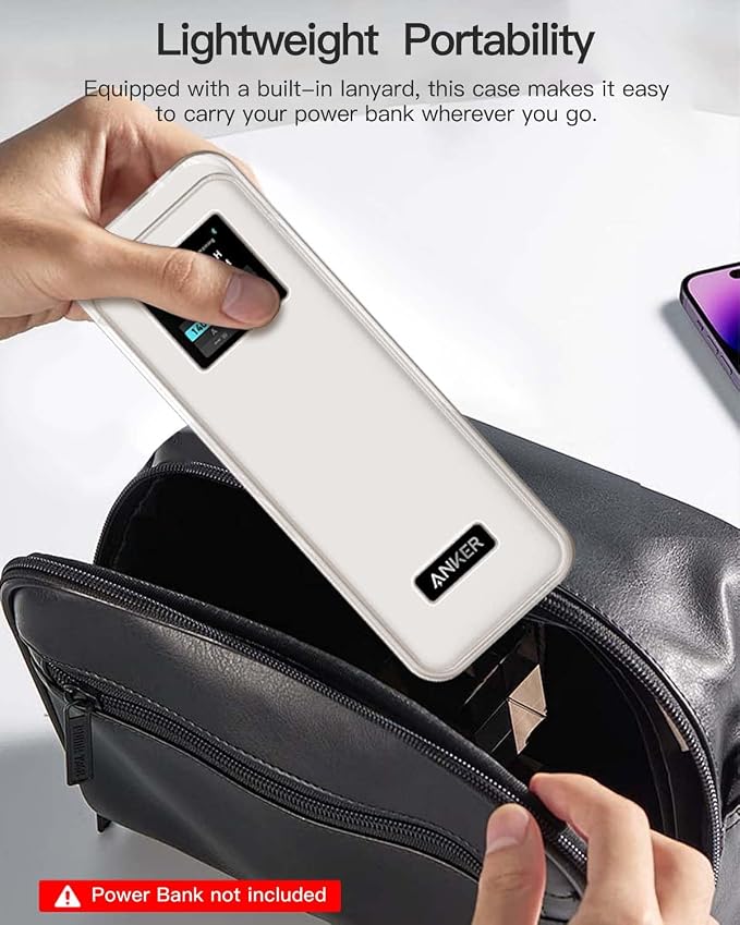 Case Cover for Anker Prime Power Bank 27,650mAh 250W, Full-Body Protective Cover for Anker Prime Power Bank,Drop-Proof,Scratch-Proof,Shock-Proof,White