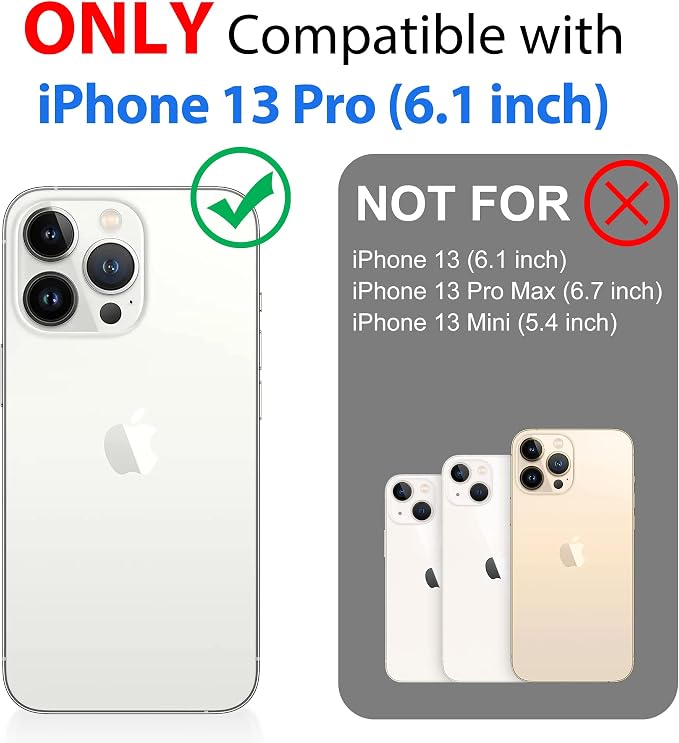 SPORTLINK for iPhone 13 Pro Waterproof Case - Full Body Shockproof Dustproof Phone Screen Protector Rugged Waterproof Case for iPhone 13 Pro 6.1 Inches Black