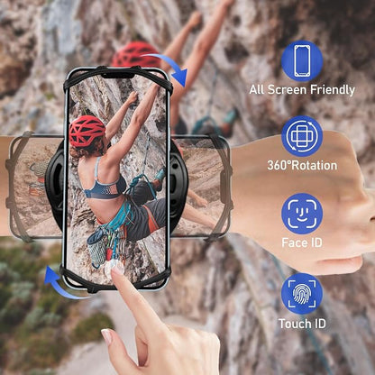Running Phone Holder Wristband,Forearm Armbands 360° Rotatable & Detachable Compatible with All 4.5-7 inch Phone for iPhone 16/15/14/Pro/ProMax/13/12/11/mini/Pro Max/XS/XR,for Workout Cycling