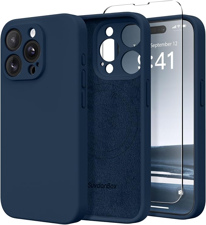 Magnetic for iPhone 13 Pro Max Case, Compatible with MagSafe, [Full Camera Protection][Screen Protector] Silicone Shockproof Protective Phone Case for iPhone 13 Pro Max 6.7", Cobalt Blue