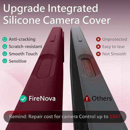 FireNova Magnetic for iPhone 17 Case, Compatible with MagSafe, [Integrated Silicone Camera Control Button] [Camera Protection] Anti-Scratch Microfiber Lining Phone Case, 6.3", Plum