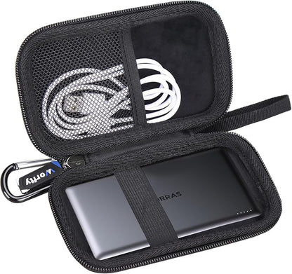 Case for TORRAS MiniMag/MiniMag Pro Power Bank 5,000mAh/10,000mAh Wireless Portable Charger - Hard Protective Travel Carrying Storage Bag (Black)