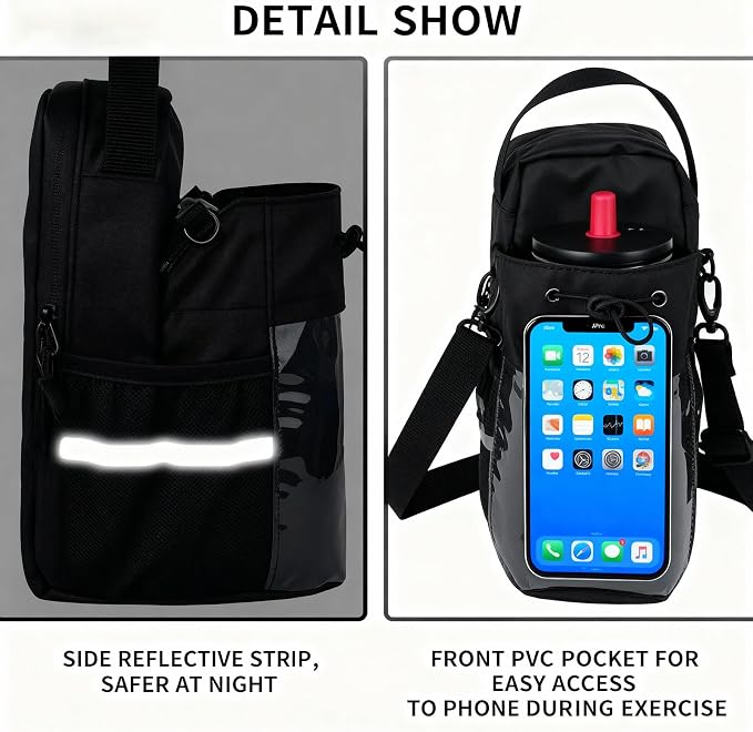 Magnetic Gym Bag for Men & Women – Strong Magnetic Water Bottle Holder & Touch-Screen Phone Pocket | Adjustable Strap Sling Bag for Gym, Travel, Sports | Keep Items Secure & Off Dirty Floors