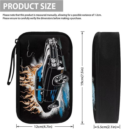 Racing Car Print Electronic Organizer Travel Organizer Bag Electronics Accessories Cases Storage Bag Waterproof for Cable USB SD Card Power Bank Earphone