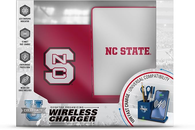 SOAR NCAA Unisex Wireless Charging Stand with Desktop Organizer