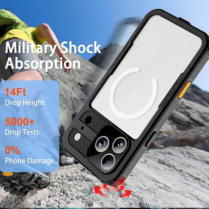 Waterproof Phone Case Compatible with iPhone 17 Pro, IP68 Waterproof Shockproof Dust-Proof Phone Case with Built in Screen Protector, Full Body Protective Case (Black, 17 Pro)