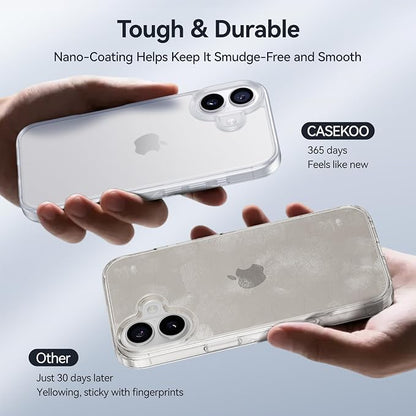 CASEKOO Armor Shockproof Designed for iPhone 17 Case [16FT Military Grade Protection] Matte Finish Protective Phone Case Anti-Fingerprint Thin Slim Hard Cover for iPhone 17, Frosted White