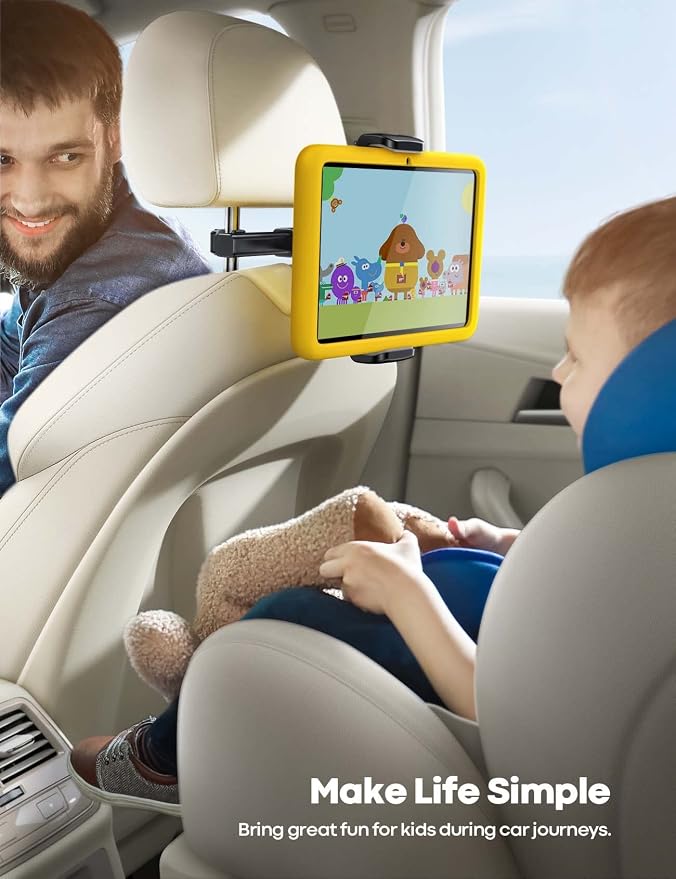 Lamicall Car Tablet Mount, Headrest Tablet Holder - Car Back Seat Travel Stand for Kids, Compatible with iPad Pro Air Mini, Galaxy Tab, Fire HD, 4.7-13" Cell Phone, Tablets and Devices