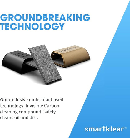CarbonKlean SmartKlear Smart Phone Screen Cleaner - for iPhones, Androids, and More - Cleaner with Carbon Microfiber Tech - Black Rubber and Electroplated Gold - 1 Count