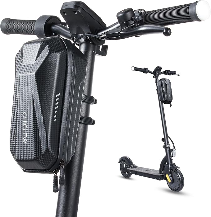 CHICLEW Portable Electric Scooter Bag, Quick Release Scooter Storage Bag with 2L/3L Large Capacity, Waterproof Front Handlebar Bag for Carrying Phone, Wallet, Tools
