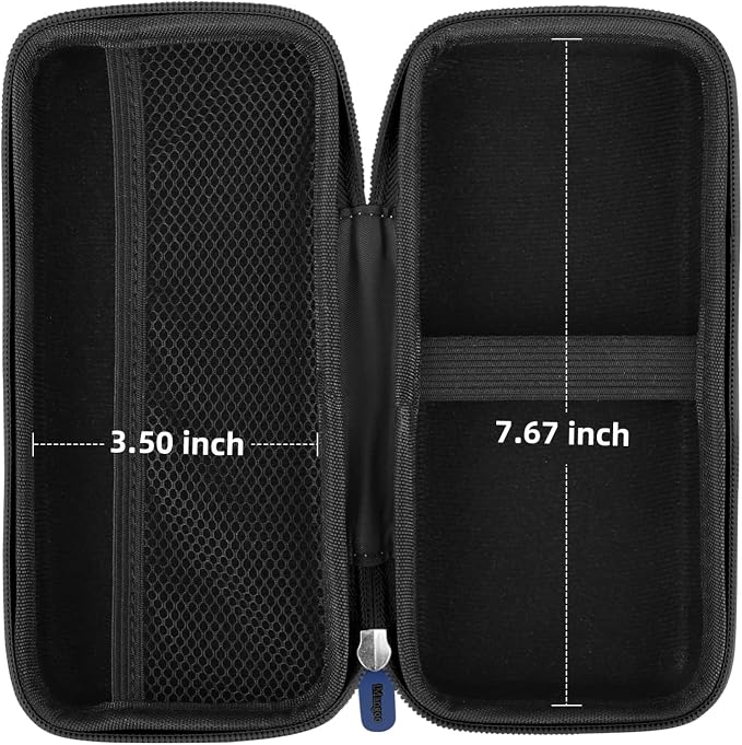 iMangoo Travel Essential Electronics Organizer Pouch Charger Case, Shockproof Dual Zipper Power Bank Cables Tech Accessories Purse, Men & Women Travel Must Have Storage Bag, 8.5x4.5x2 inch Dark Blue