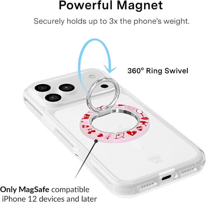 VELVET CAVIAR Compatible with MagSafe Phone Grip 2.0 | Cute Magnetic Ring Holder | Finger Loop Kickstand | Pop On Accessory for iPhone 17, 16, 15, 14, 13, 12 | Lover Girl Holo