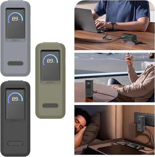 Silicone Outdoor Travel Carrying Case for 2 in 1 65W 9600mAh Power Banks Storage Bag Protections Box