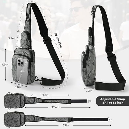 VADOO Sling Bag, Crossbody Bag with Zipper Lock, RFID Blocking & Water Resistant for Men and Women
