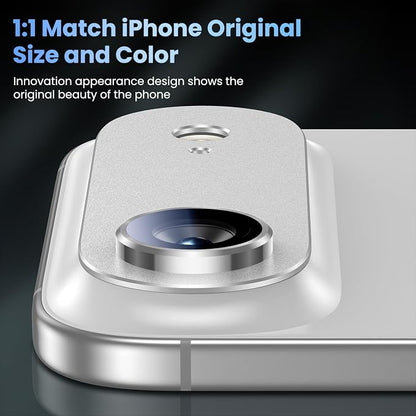 Uyiton Compatible with iPhone Air Camera Lens Protector - [Not Easy to Break][Strong Adsorption][Case-Friendly] Metal Tempered Glass Rear Camera Screen Cover - Cloud White