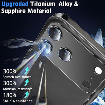 SiHPuoy 2 Pack Camera Lens Protector for iPhone 17 Pro Accessories, Metal Aluminum Alloy Tempered Glass Camera Protector, [Military Grade Shatterproof] [Case Friendly]-Black