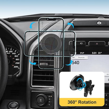 CNC Vent Phone Holder, Magnetic Car Air Vent Phone Holder Cradles Mount Compatible with F150 2015-2020 & Super Duty F250 F350 F450 2017-2021 Universal Bracket Stand for iPhone & Android