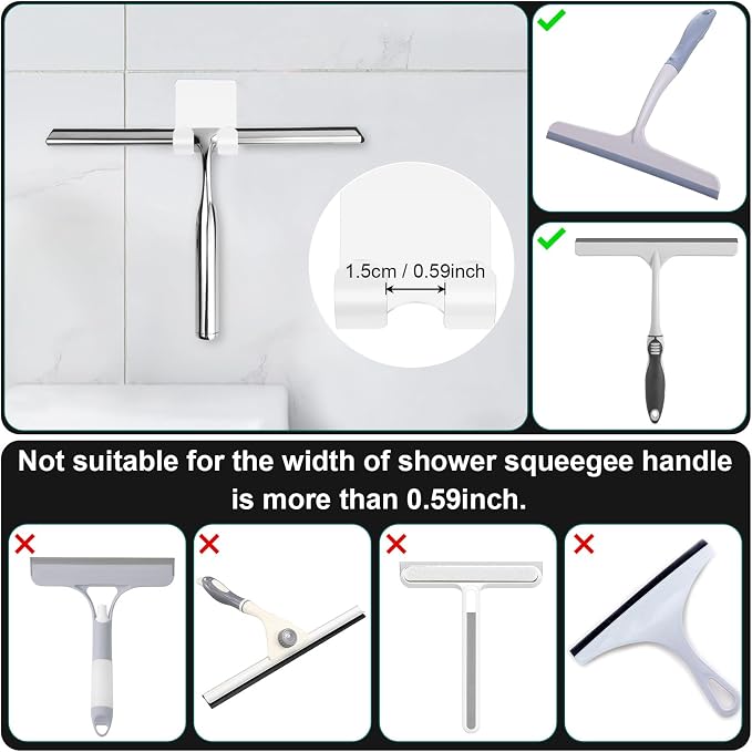 CGBE Razor Holder for Shower, 4 Packs Shaver Holder and 4 Packs Shower Hooks, Self Adhesive Damage Free Wall Hooks for Bathroom - White