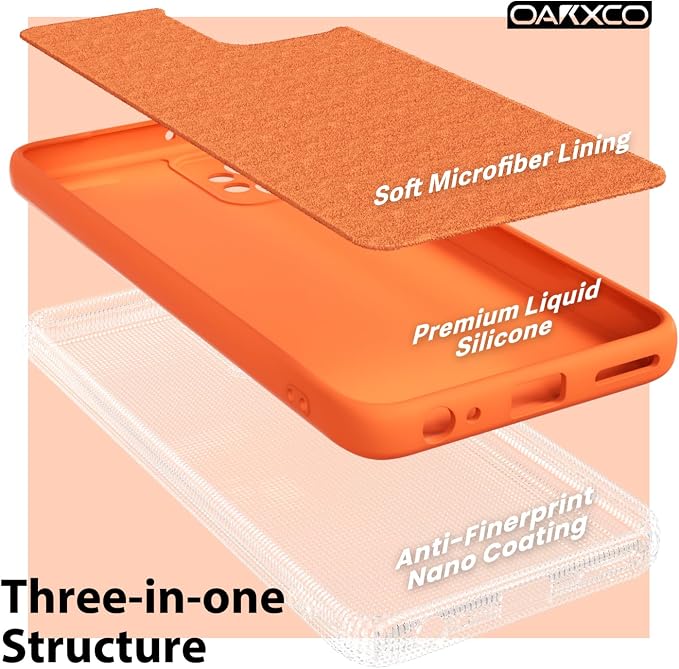 oakxco for Motorola Moto G Power 5G 2023 Phone Case Liquid Silicone, Neon Bright Solid Color, Thin Slim Soft Rubber Gel Matte TPU Plain Simple Cover for Women, Orange