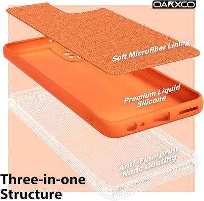 oakxco for Motorola Moto G Power 5G 2023 Phone Case Liquid Silicone, Neon Bright Solid Color, Thin Slim Soft Rubber Gel Matte TPU Plain Simple Cover for Women, Orange