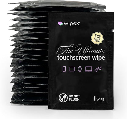 Wipex Ultimate Auto Screen Wipes - 24ct Individually Wrapped Car Wipes for Interior Cleaning, Streak-Free & Residue-Free Polish, Plant-Based Black Cloth, Ideal for Screens, Gauges, Mirrors & Dashboard