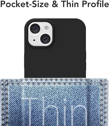 for iPhone 15 Case Silicone Compatible with Magsafe Case, Ultra Slim Thin Magnetic Phone Cases Mag Safe, Cute Soft Rubber Gel TPU Matte Plain Wireless Charging Cover for Women, Black