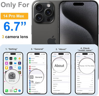 ROYBENS for iPhone 14 Pro-Max Matte Clear Case Compatible with Magsafe, Full Camera Lens Protection, Screen Protector, Wrist Strap, Translucent Magnetic Slim Hard Protective Phone Cover, Green