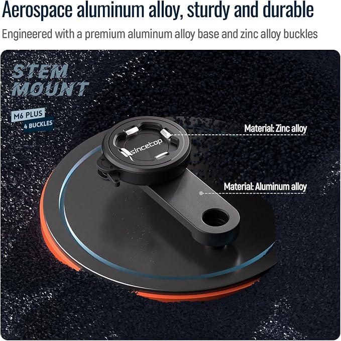 sincetop Bike Phone Mount,Mountain Bicycle Stem Cap Phone Holder,Universal Aluminum Handlebar Phone Clamp,MTB Road Bike Cycling Mobile Phone Clip,Quick Attach/Release 【Series C-2nd Gen】
