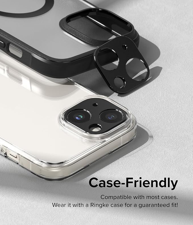 Ringke Camera Styling [Make the Phone Look Better] Compatible with iPhone 15 Camera Lens Protector and iPhone 15 Plus Camera Lens Protector, Protective Stylish Aluminum Frame - Black