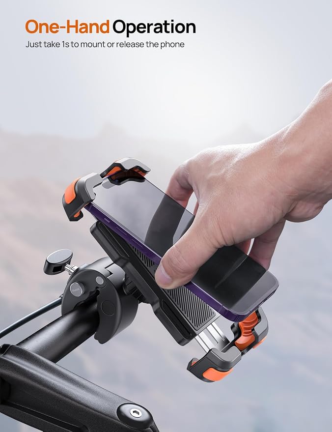 Aomiker Bike Motorcycle Phone Holder Mount - [2025 Quick Release] Bike Phone Holder Handlebar Clamp, Bicycle Scooter Phone Clip for iPhone 15 14 13 12 11 Pro Max Plus Mini, 4.7-6.8" Smartphone