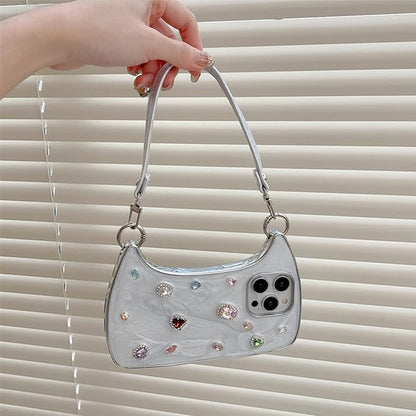 Ethereal Gemstone Aura Handbag for iPhone Case, Handbag Phone Case, for 15/16/17 ProMax (White,for 16promax)