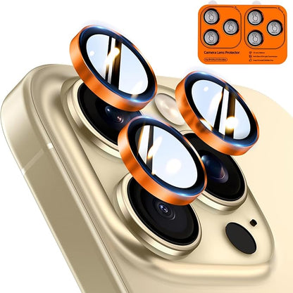 TOCOL for iPhone 14 Pro Max Camera Lens Protector/iPhone 14 Pro Camera Lens Protector Tempered Glass HD Individual Scratch Resistant Cover Accessories Case Friendly 2 Pack（Orange）