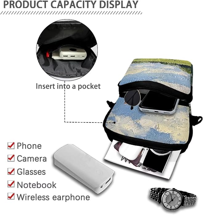 Men's Crossbody Bag, Small Cell Phone Wallet, Women's Shoulder Handbag, Travel Gym Bag