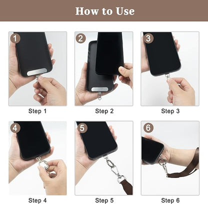 Clip and Go Cell Phone Pouch Lanyard Crossbody with Wallet | Adjustable Strap, Leather Purse Strap, Wrist Strap, For Women