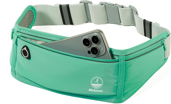 Running Belt Fanny Packs for Women, Green Slim Waist Pack Bag Phone Holder for Running