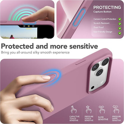 GONEZ Magnetic for iPhone 17 Pro Case, Compatible with MagSafe, [Screen Protector + Camera Lens Protector], Liquid Silicone Anti-Scratch Shockproof Protective Phone Case 6.3 inch, Blackcurrant