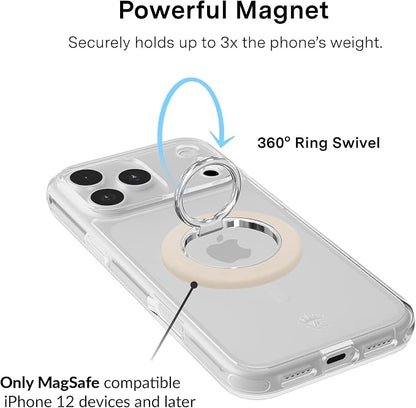 VELVET CAVIAR Compatible with MagSafe Phone Grip 2.0 | Cute Magnetic Ring Holder | Finger Loop Kickstand | Pop On Accessory for iPhone 17, 16, 15, 14, 13, 12 | Sand Stone