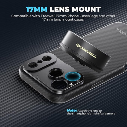 Freewell 1.55x Neutral Streak Anamorphic Lens Compatible with 17mm Mount iPhone & Samsung - Cinematic Bokeh, Smooth Streak Effect, Easy Installation