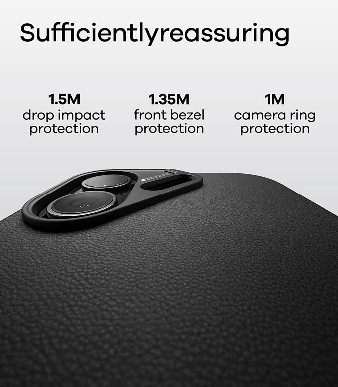 Aulumu A17 Vegan Leather iPhone 17 Case | Camera Control | Luxury Comfort | Compatible with MagSafe | Complete Wrap-Around - White