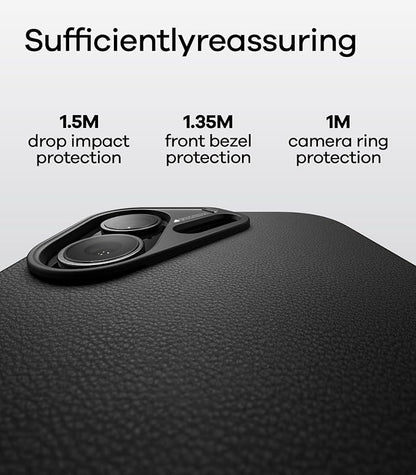 Aulumu A17 Vegan Leather iPhone 17 Case | Camera Control | Luxury Comfort | Compatible with MagSafe | Complete Wrap-Around - White