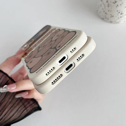 Cute Cartoon Capybara Large Window Camera Lens Protector Phone Case Compatible with iPhone Case (White,for iPhone 15)