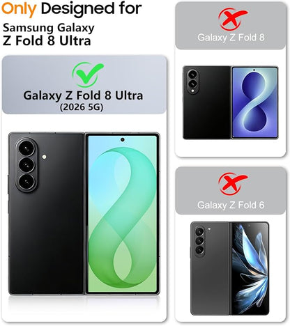 SPIDERCASE Magnetic for Samsung Galaxy Z Fold 8 Ultra Case,Built-in [Screen Protector] [Hinge Protection] [Kickstand] Full Body Protective Phone Case for Z Fold 8 Ultra - Green
