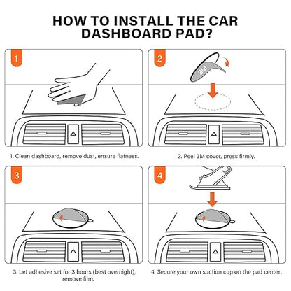 APPS2Car 3M Adhesive Pads-2pcs 70mm Round & 6pcs 35mm (1.38 inches) Round, 70mm Dashboard Pad Mounting Disk for Car Suction Cup, 1.38" VHB Sticky Tape for Phone Collapsible Grip & Stand