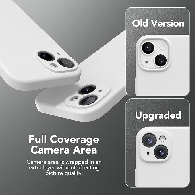 Magnetic for iPhone 15 Plus Case, Compatible with MagSafe, [Full Camera Protection][Screen Protector] Silicone Shockproof Protective Phone Case for iPhone 15 Plus 6.7", White