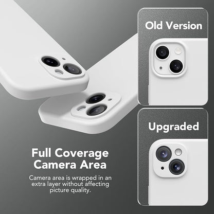 Magnetic for iPhone 15 Plus Case, Compatible with MagSafe, [Full Camera Protection][Screen Protector] Silicone Shockproof Protective Phone Case for iPhone 15 Plus 6.7", White