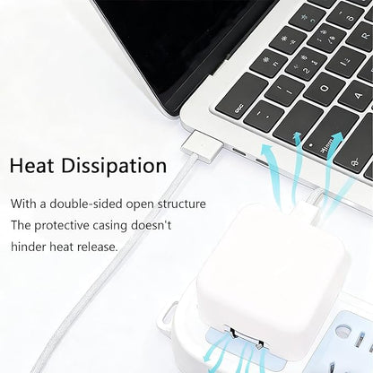 40W Soft Silicone Charger Sleeve Case Protective Cover for Apple 40W Power Adapter & 60W Max Charger, with iPhone 17/16/15, MacBook Air 13/13.6/15, Apple Watch Accessories. White