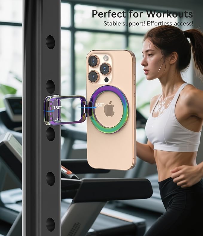 Magnetic Phone Ring Holder for MagSafe Phone Grip & Kickstand, Strong Dual-Sided Magnets Compatible with MagSafe Car Mount Gym for iPhone 17/16 Pro Max 15/14/13/12 and Android Phone Cases (Colorful)